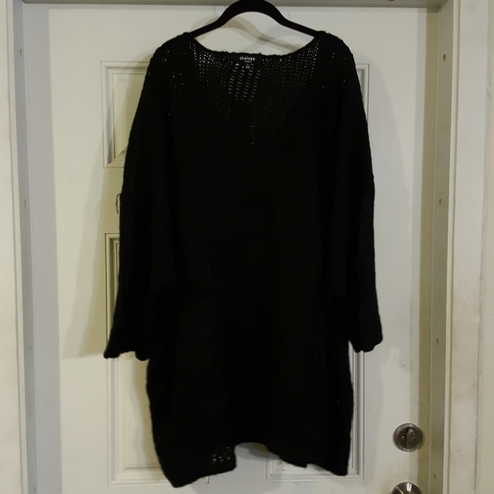 Chelsea Studio Open Weave Drop Shoulder Sweater 4X